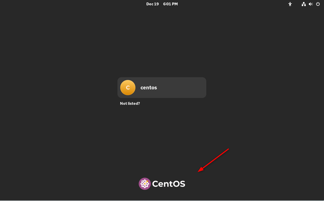 Login to CentOS 10