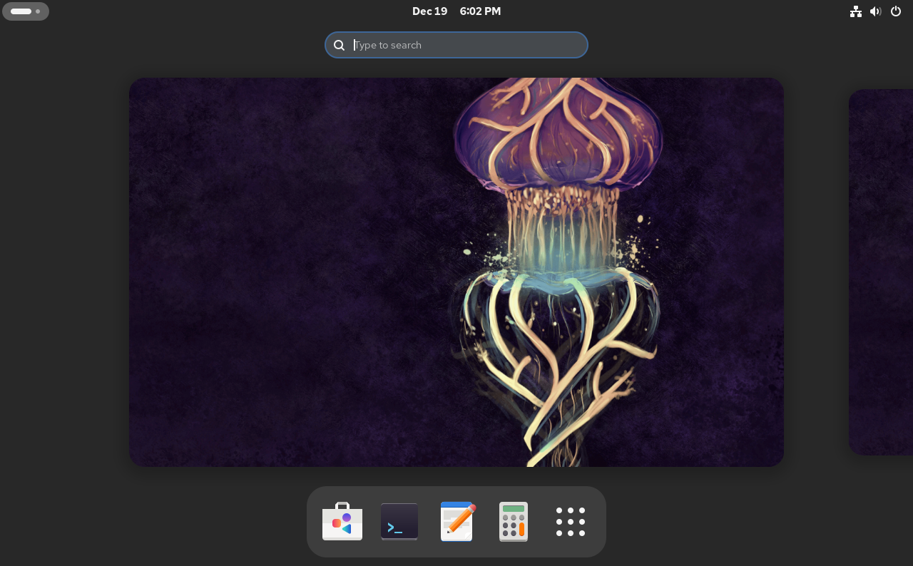 View of CentOS 10 desktop
