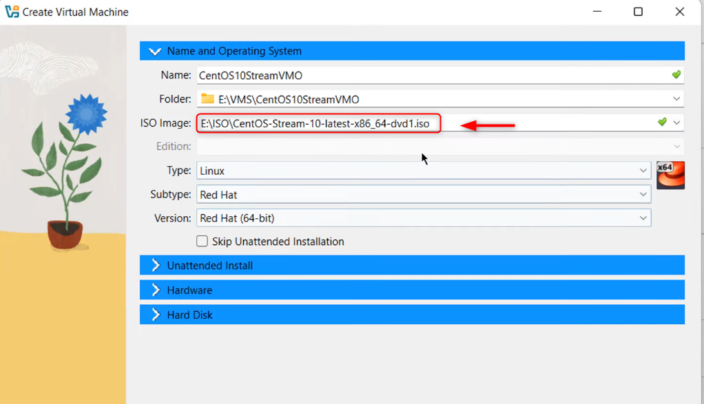 Attach ISO image to VM in VirtualBox