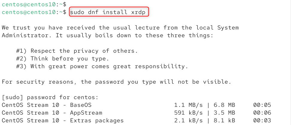 sudo dnf install xrdp