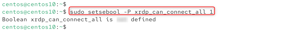 sudo setsebool -P xrdp_can_connect_all 1