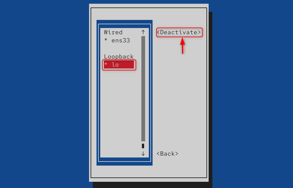 activating and deactivating connection to restart network