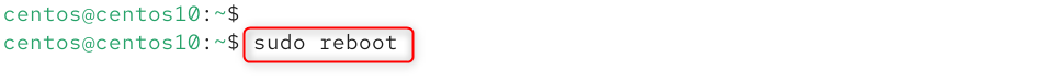 sudo reboot