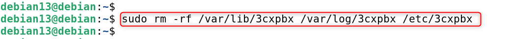 sudo rm -rf /var/lib/3cxpbx /var/log/3cxpbx /etc/3cxpbx