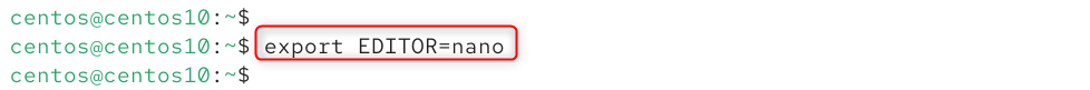 export EDITOR=nano
