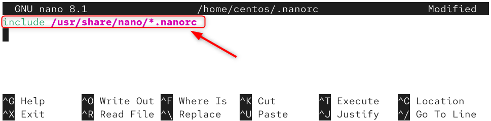 include /usr/share/nano/*.nanorc