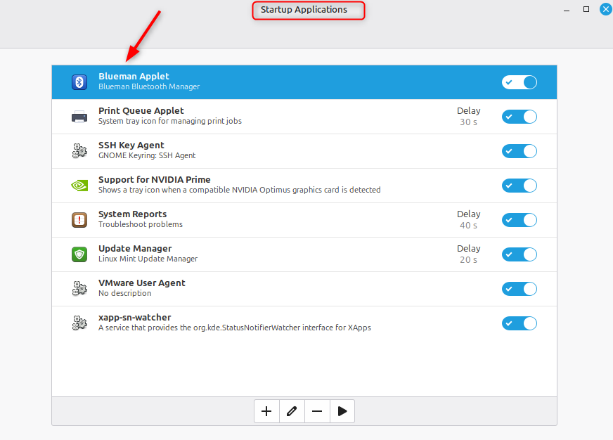 Linux mint 22 startup applications