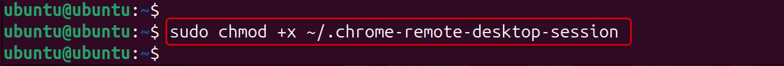 sudo chmod +x ~/.chrome-remote-desktop-session