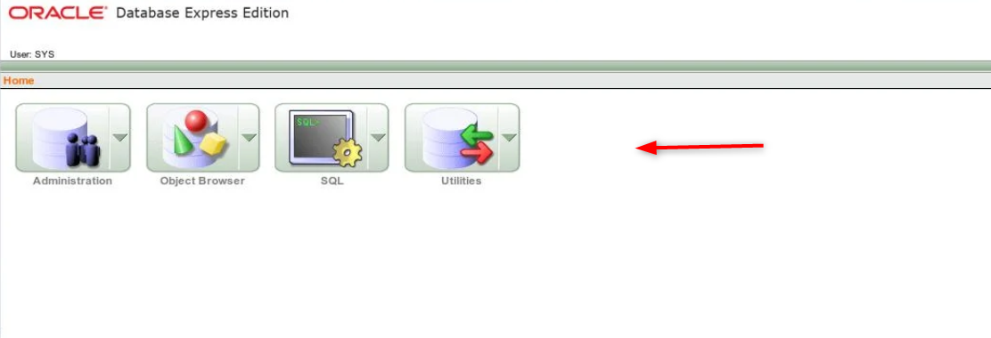 oracle database express edition dashboard