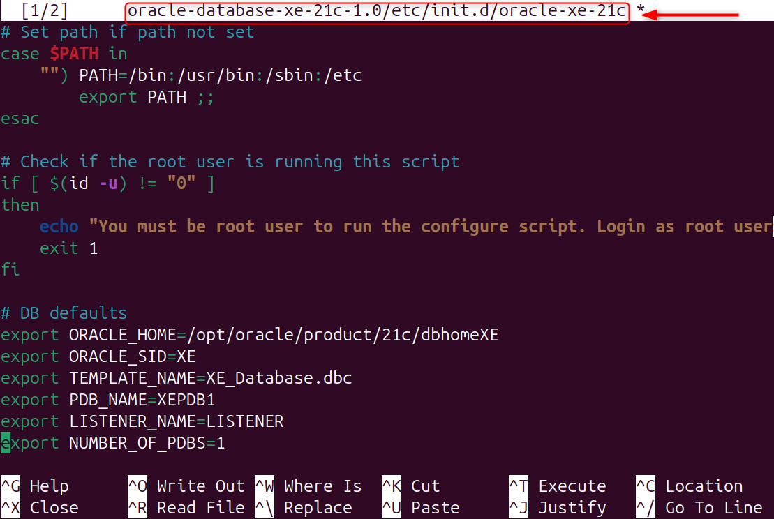 sudo nano oracle-database-xe-21c-1.0/etc/init.d/oracle-xe-21c