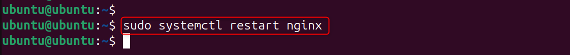 sudo systemctl restart nginx