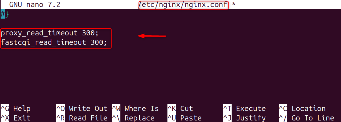 fastcgi_read_timeout 300;
