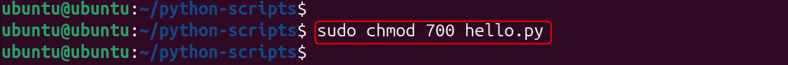 sudo chmod 700 script.py