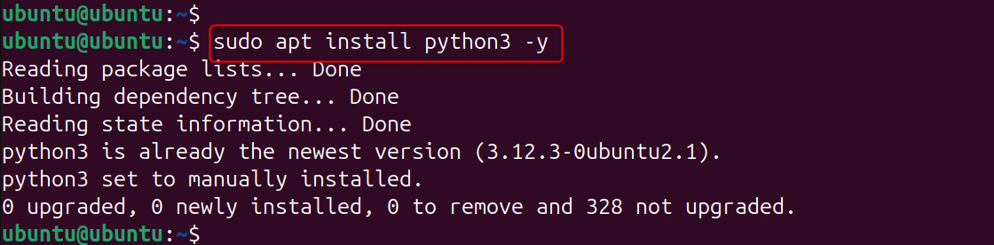 sudo apt install python3 -y