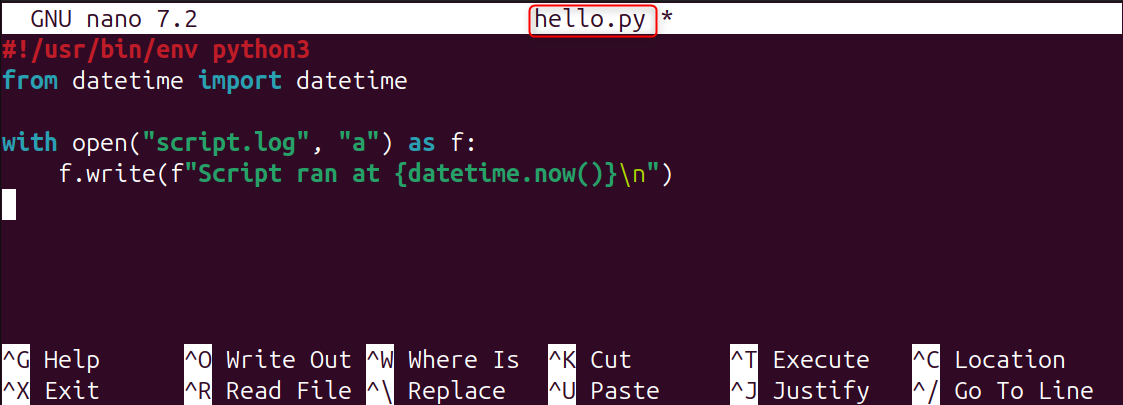 create first python script