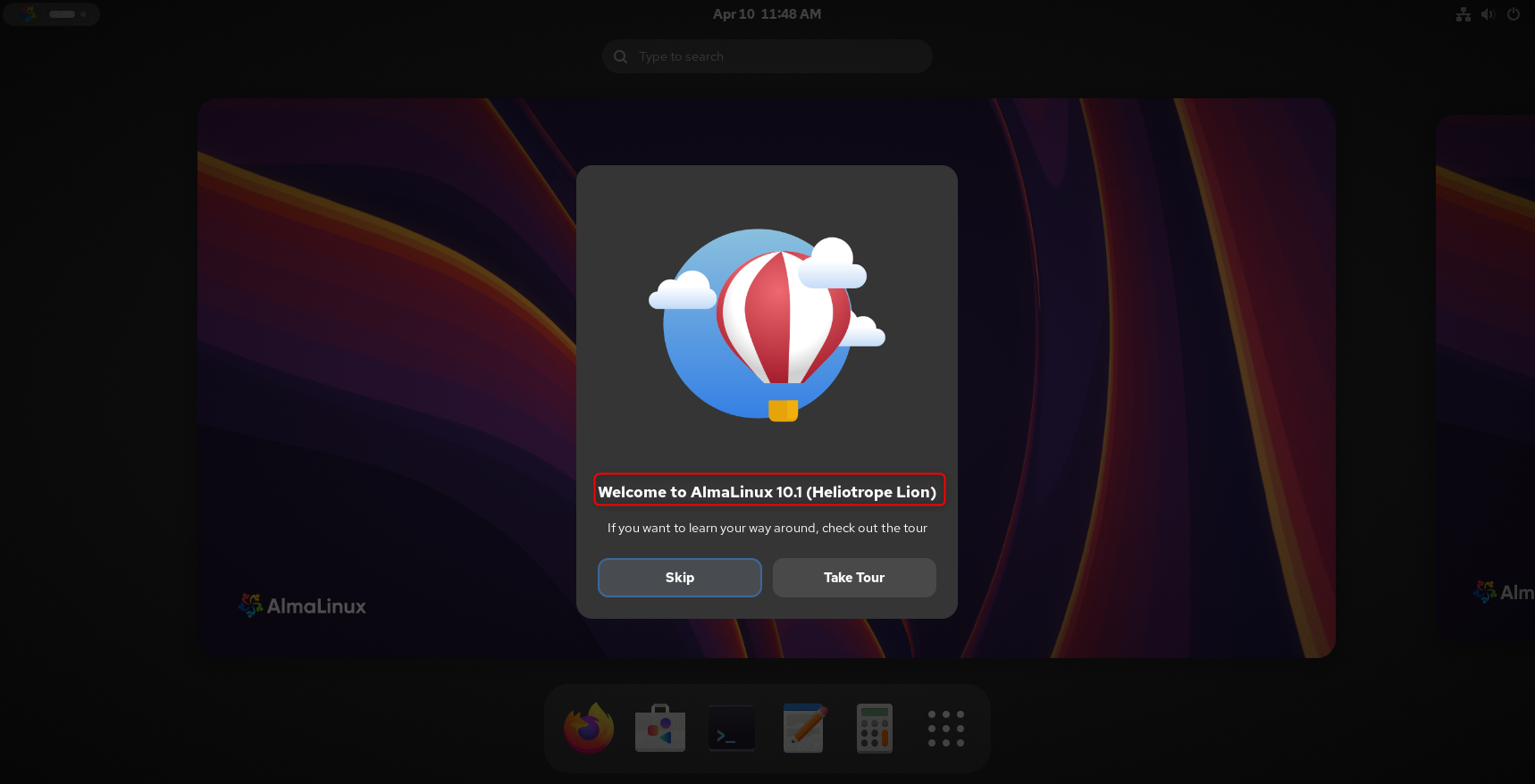 welcome to almalinux 10