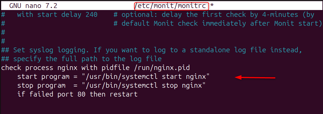 configure monit to monitor nginx