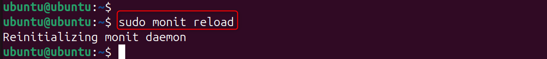 sudo monit reload