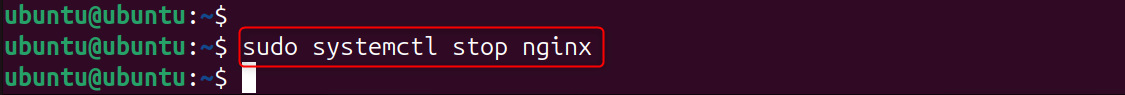 sudo systemctl stop nginx