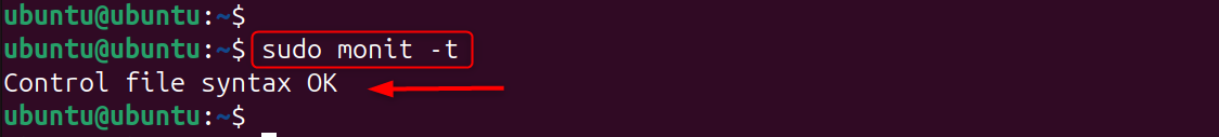 sudo monit -t