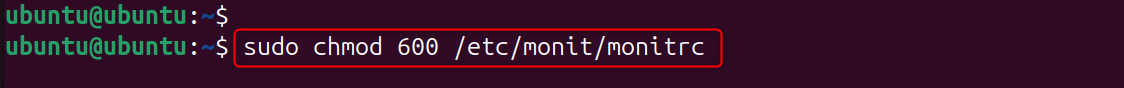 sudo chmod 600 /etc/monit/monitrc