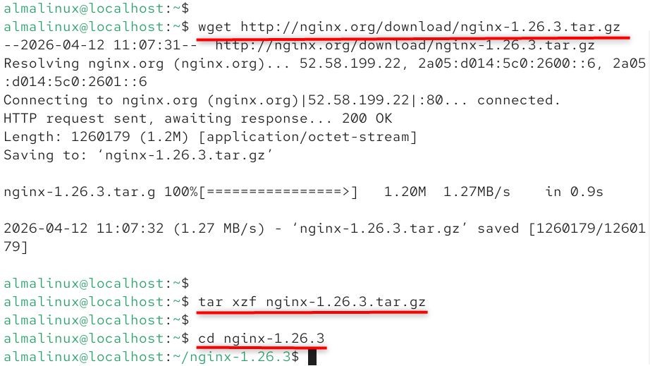 download nginx using wget