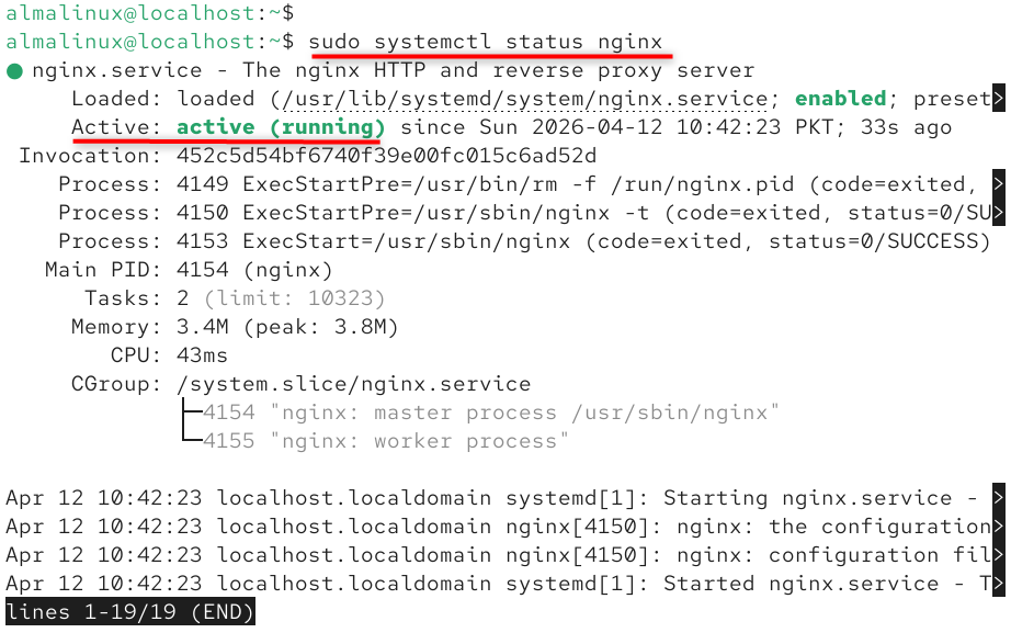 sudo systemctl status nginx