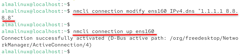 nmcli modify connection