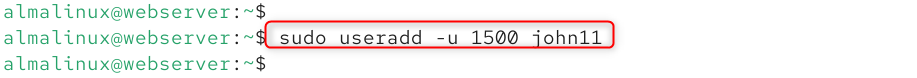 sudo useradd -u 1500 john11