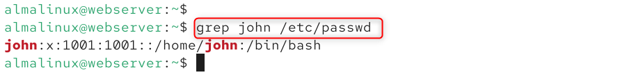 grep john /etc/passwd
