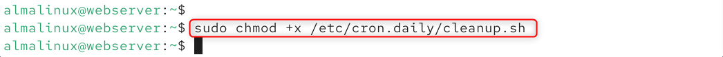 sudo chmod +x /etc/cron.daily/cleanup.sh