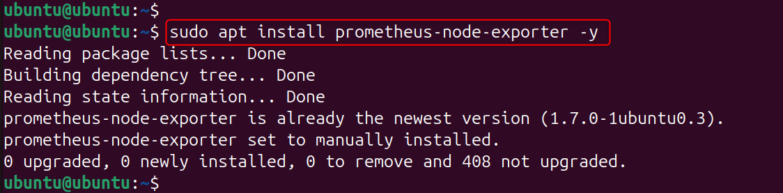 sudo apt install prometheus-node-exporter -y