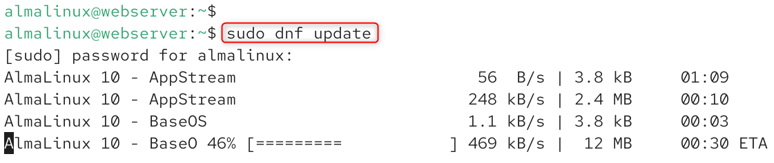 sudo dnf update