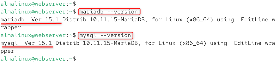 mariadb --version