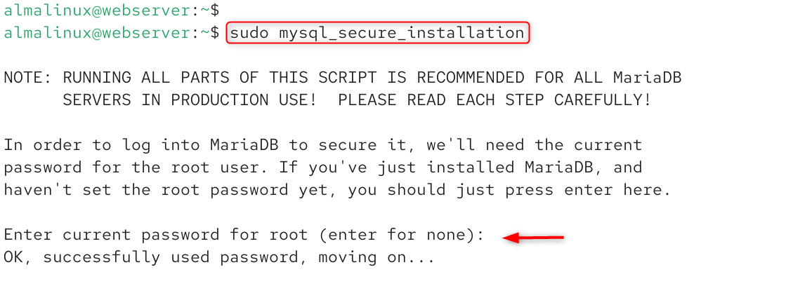 sudo mysql_secure_installation
