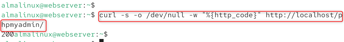 curl -s -o /dev/null -w 