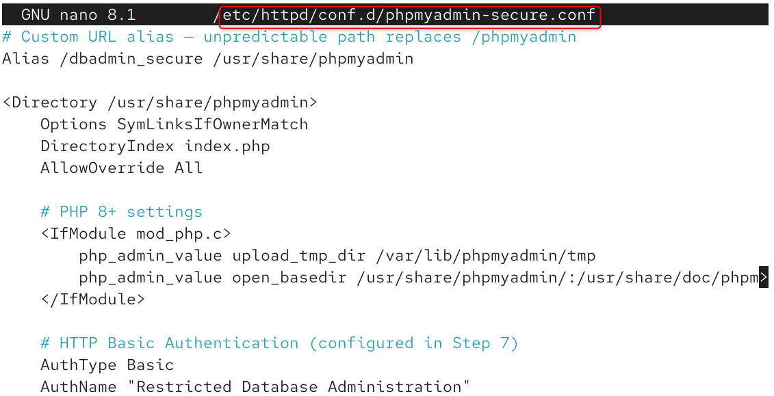 /etc/httpd/conf.d/phpmyadmin-secure.conf