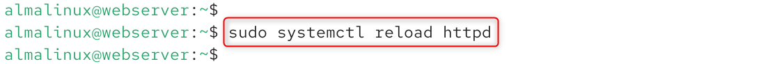 sudo systemctl reload httpd