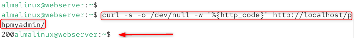 curl -s -o /dev/null -w 