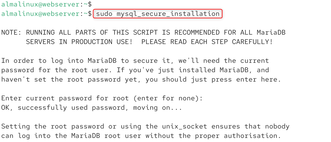 sudo mysql_secure_installation