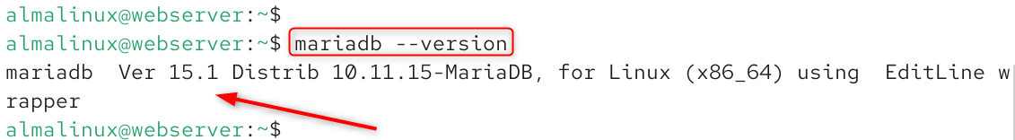 mariadb --version
