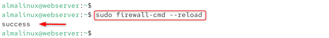 sudo firewall-cmd --reload