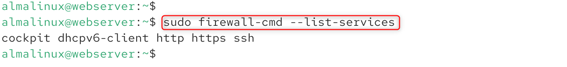 sudo firewall-cmd --list-services