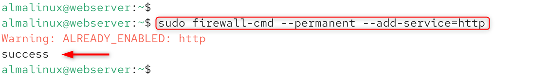 sudo firewall-cmd --permanent --add-service=http