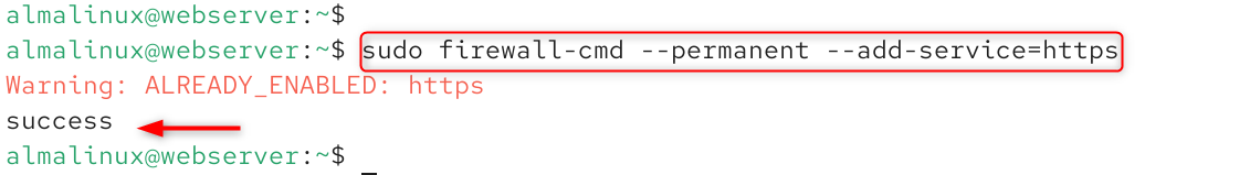 sudo firewall-cmd --permanent --add-service=https
