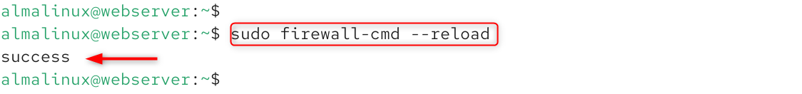 sudo firewall-cmd --reload