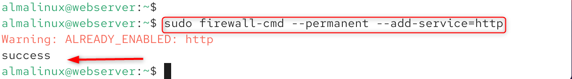 sudo firewall-cmd --permanent --add-service=http