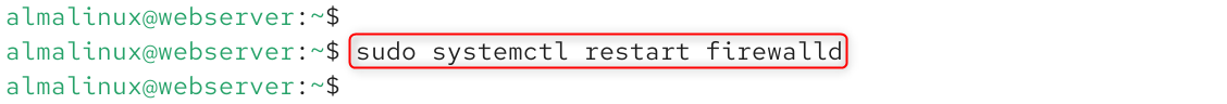 sudo systemctl restart firewalld