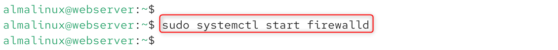 sudo systemctl start firewalld