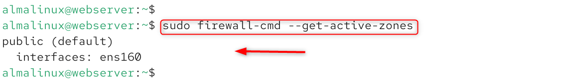 sudo firewall-cmd --get-active-zones